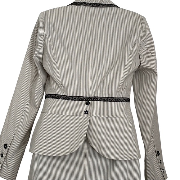 CARA LOTTI vintage jacket and skirt - black and cream, size S, VGC - Picture 4 of 16